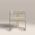 Juliana Carver Dining Chair | Speckled Stone Sustainable Boucle & Brass