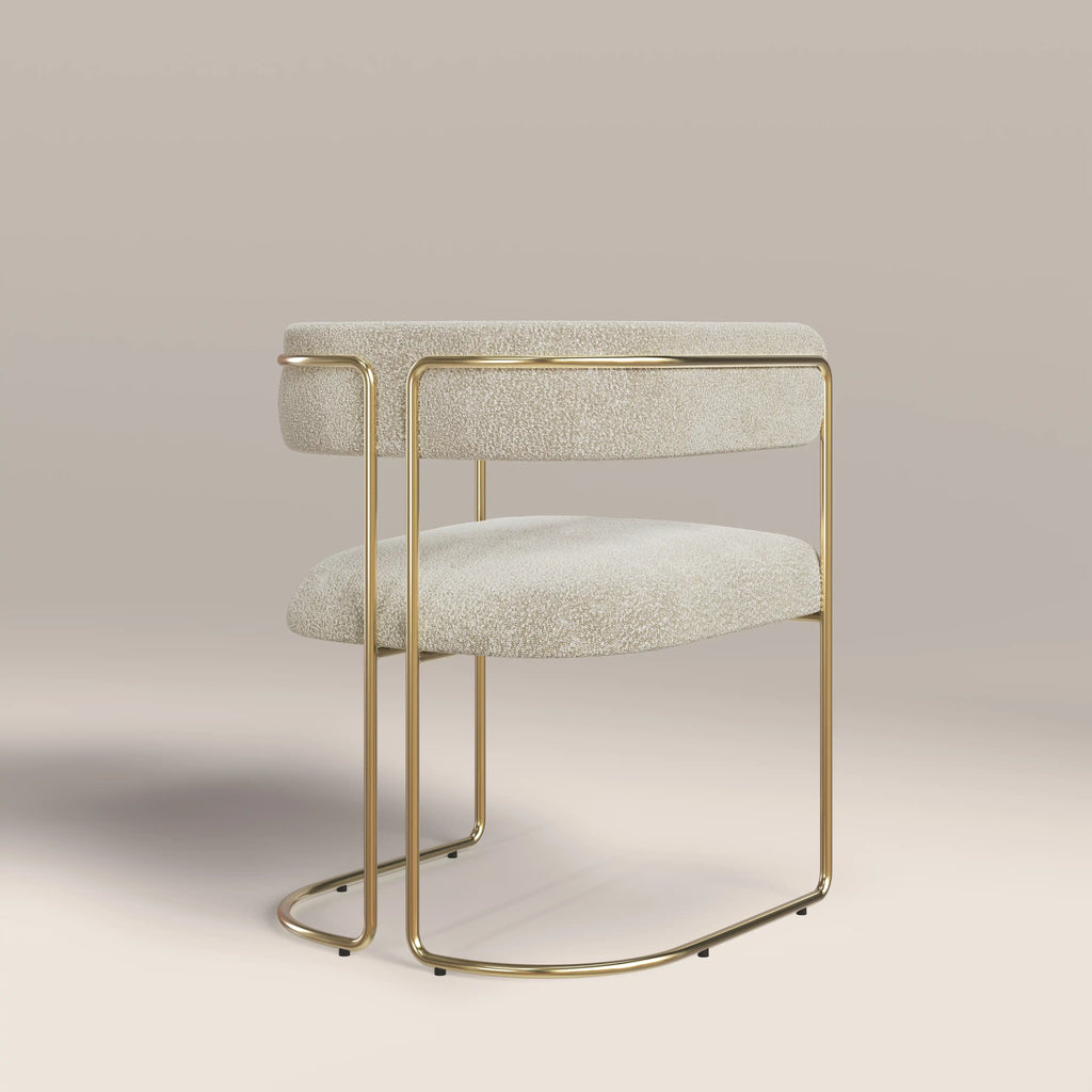 Juliana Carver Dining Chair | Speckled Stone Sustainable Boucle & Brass