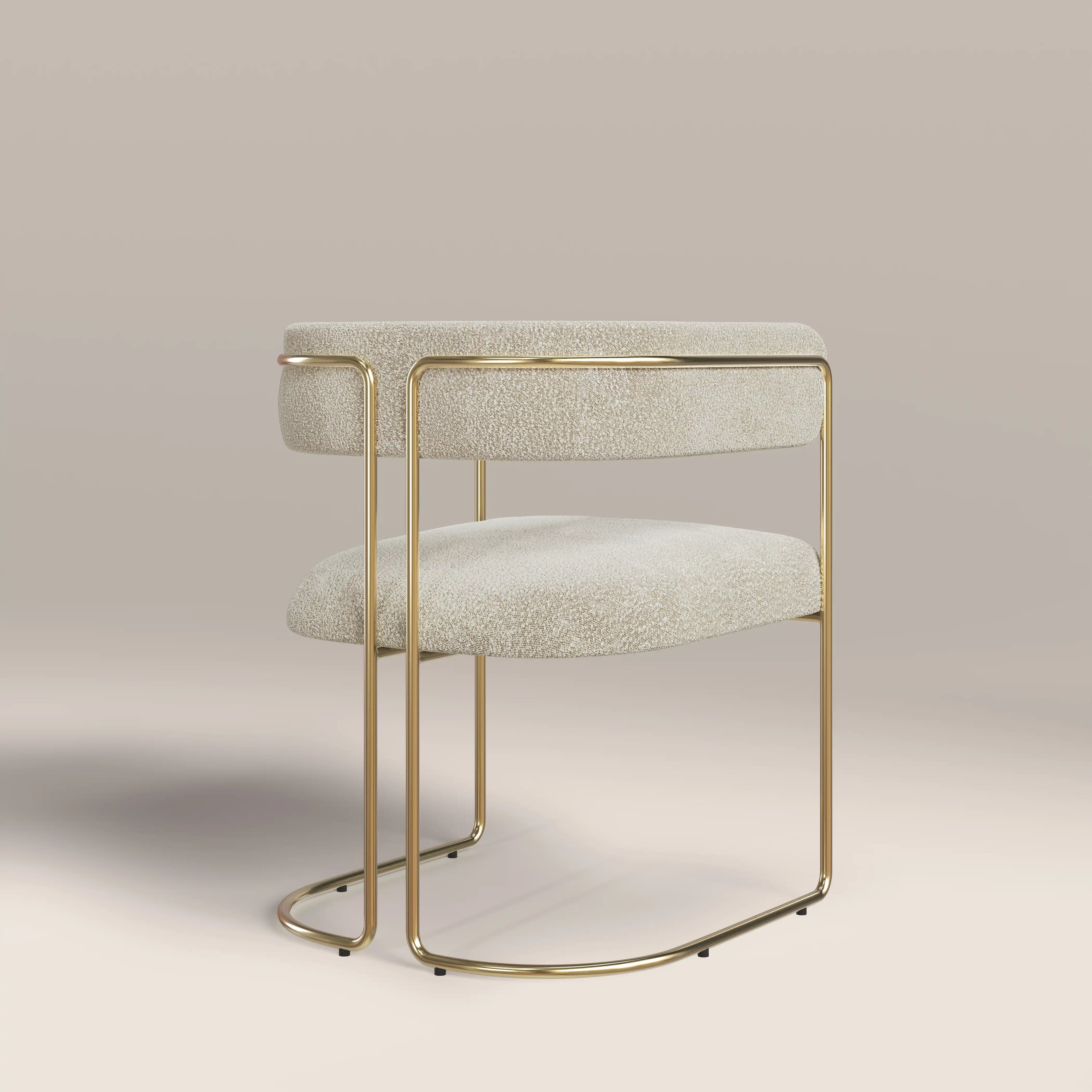 Juliana Carver Dining Chair | Speckled Stone Sustainable Boucle & Brass