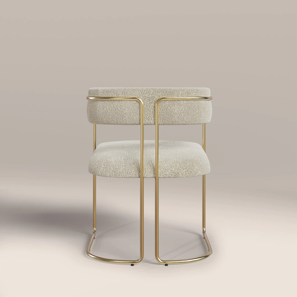 Juliana Carver Dining Chair | Speckled Stone Sustainable Boucle & Brass