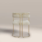 Juliana Carver Dining Chair | Speckled Stone Sustainable Boucle & Brass