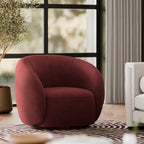 Emile Swivel Armchair | Rust Red Sustainable Velvet & Walnut