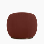 Emile Swivel Armchair | Rust Red Sustainable Velvet & Walnut