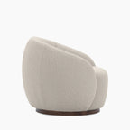 Emile Swivel Armchair | Speckled Stone Sustainable Boucle & Walnut