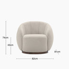 Emile Swivel Armchair | Speckled Stone Sustainable Boucle & Walnut