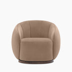 Emile Swivel Armchair | Taupe Sustainable Velvet & Walnut & Walnut