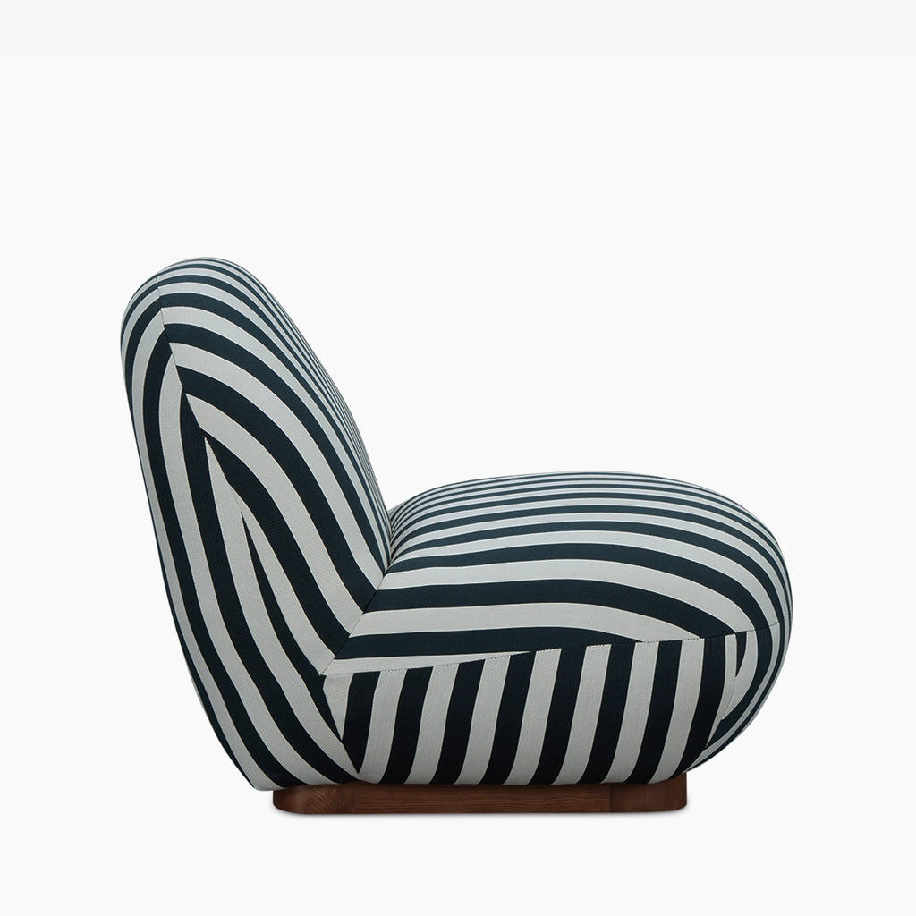 Erin Armchair | Striped Fabric & Walnut