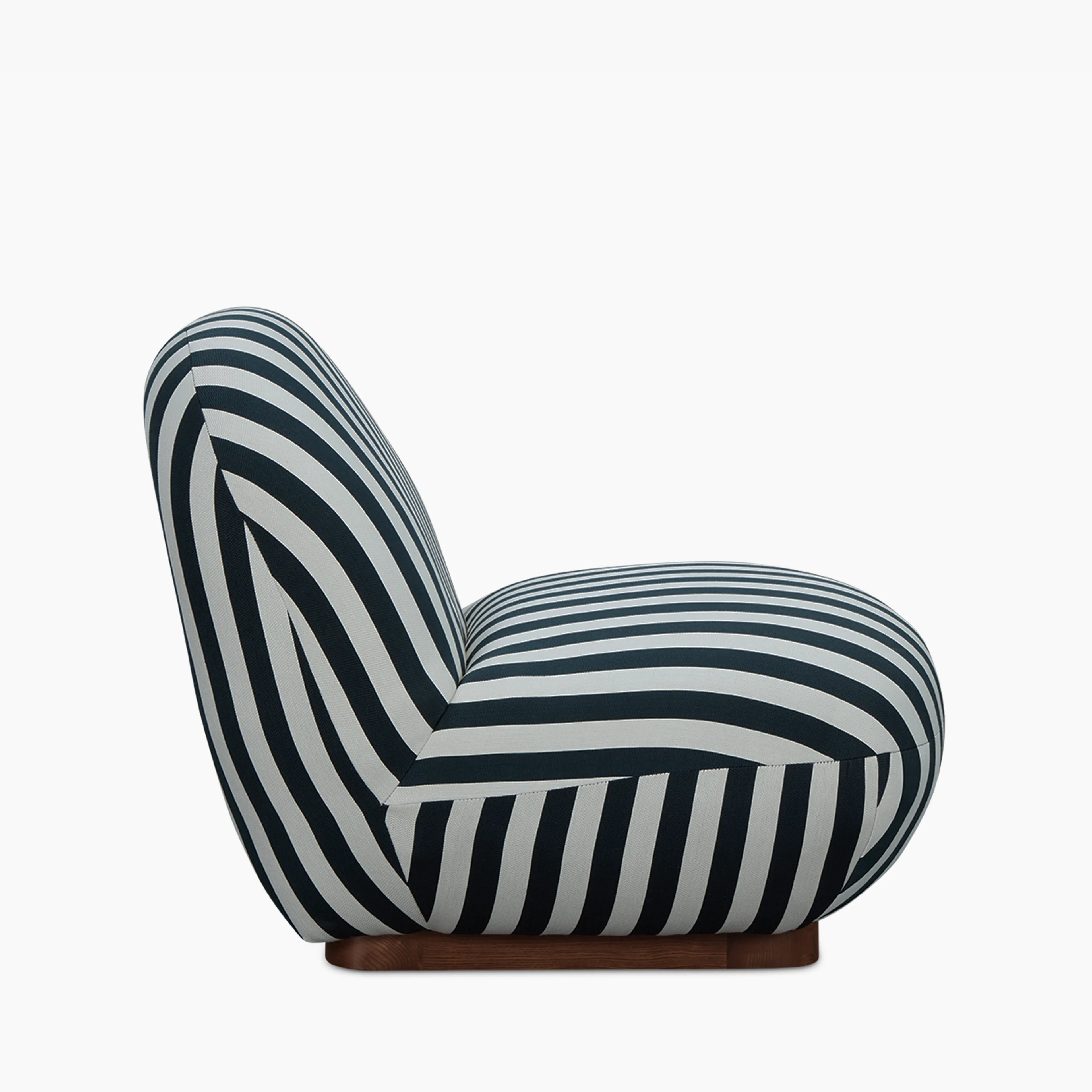 Erin Armchair | Striped Fabric & Walnut