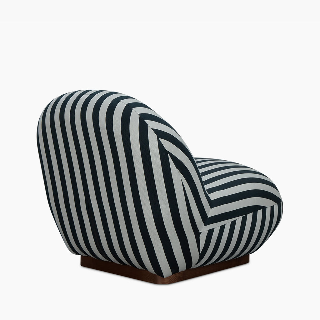 Erin Armchair | Striped Fabric & Walnut
