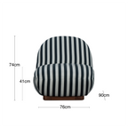 Erin Armchair | Striped Fabric & Walnut