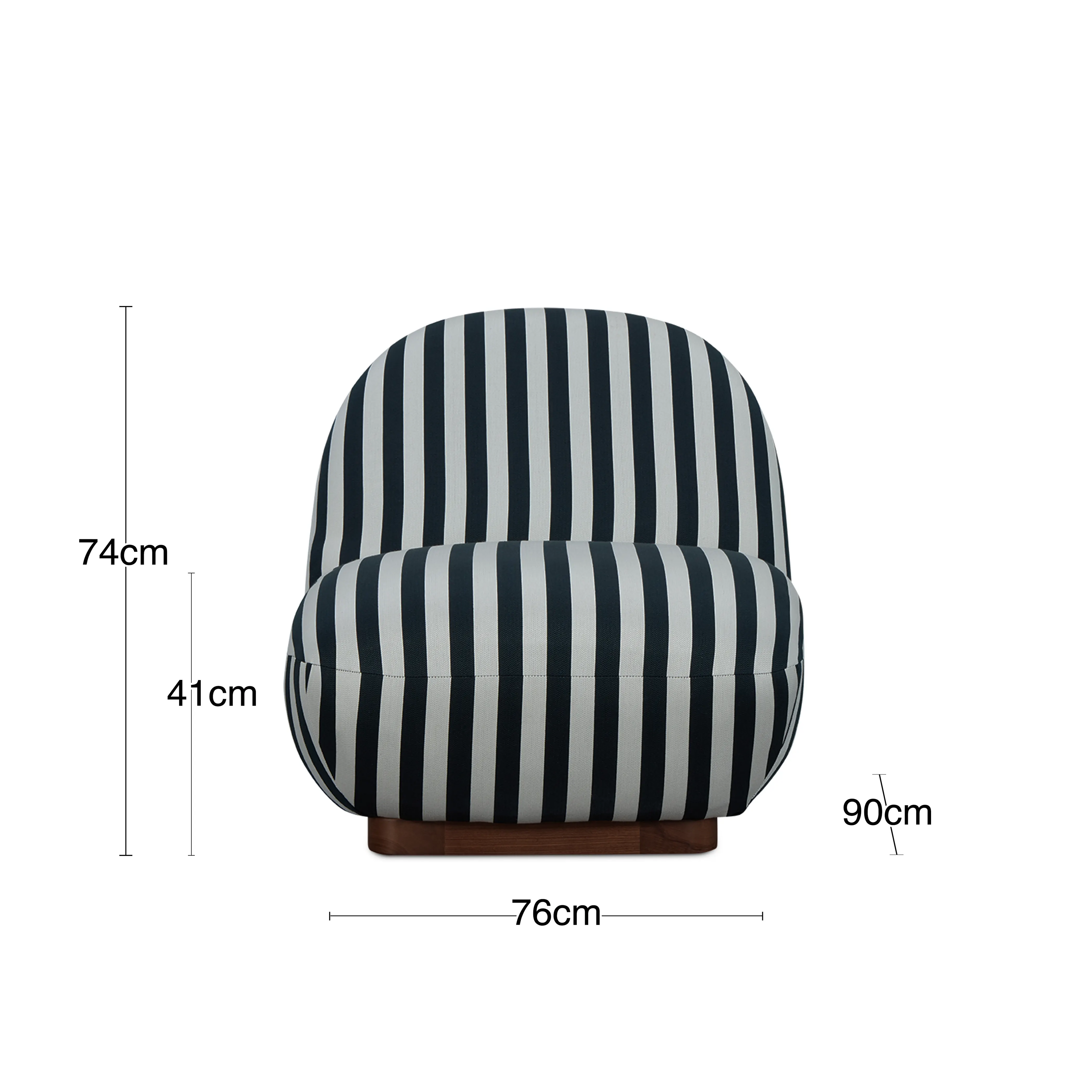 Erin Armchair | Striped Fabric & Walnut