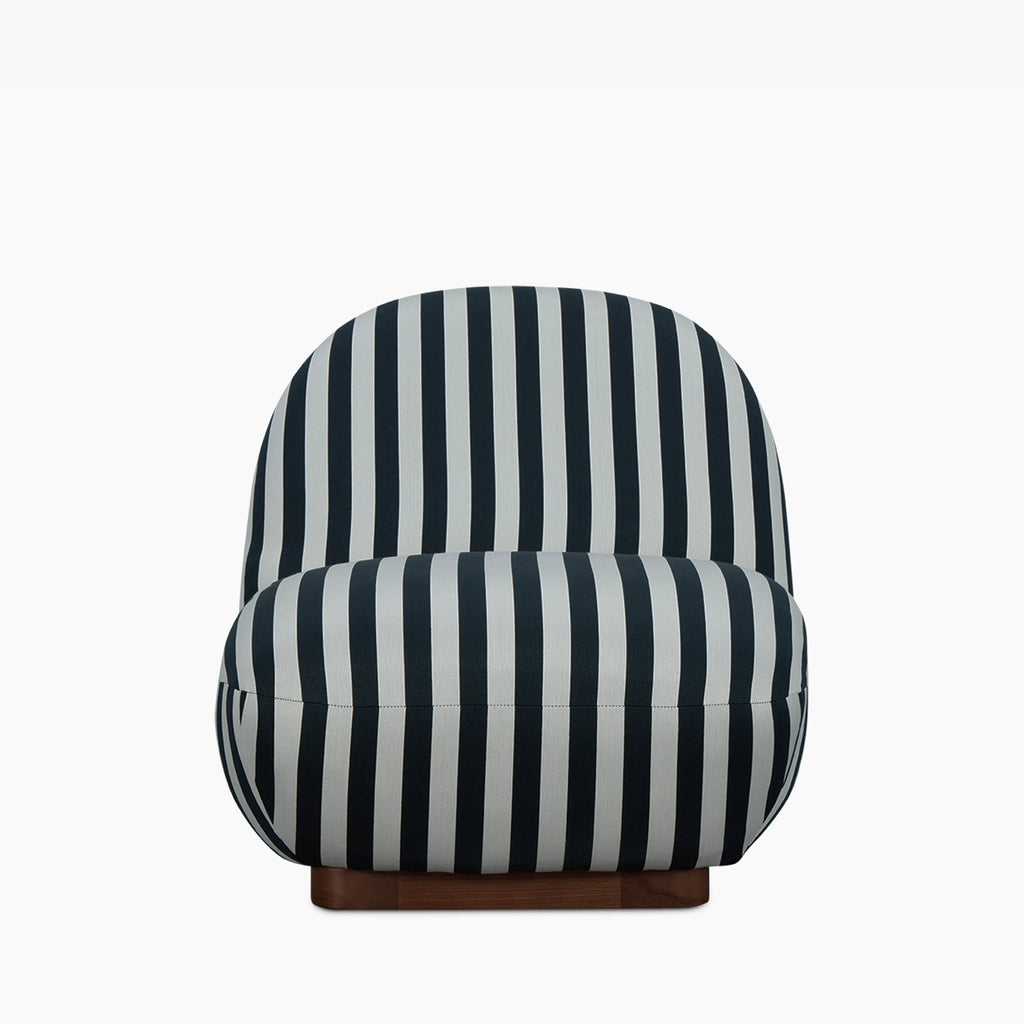 Erin Armchair | Striped Fabric & Walnut