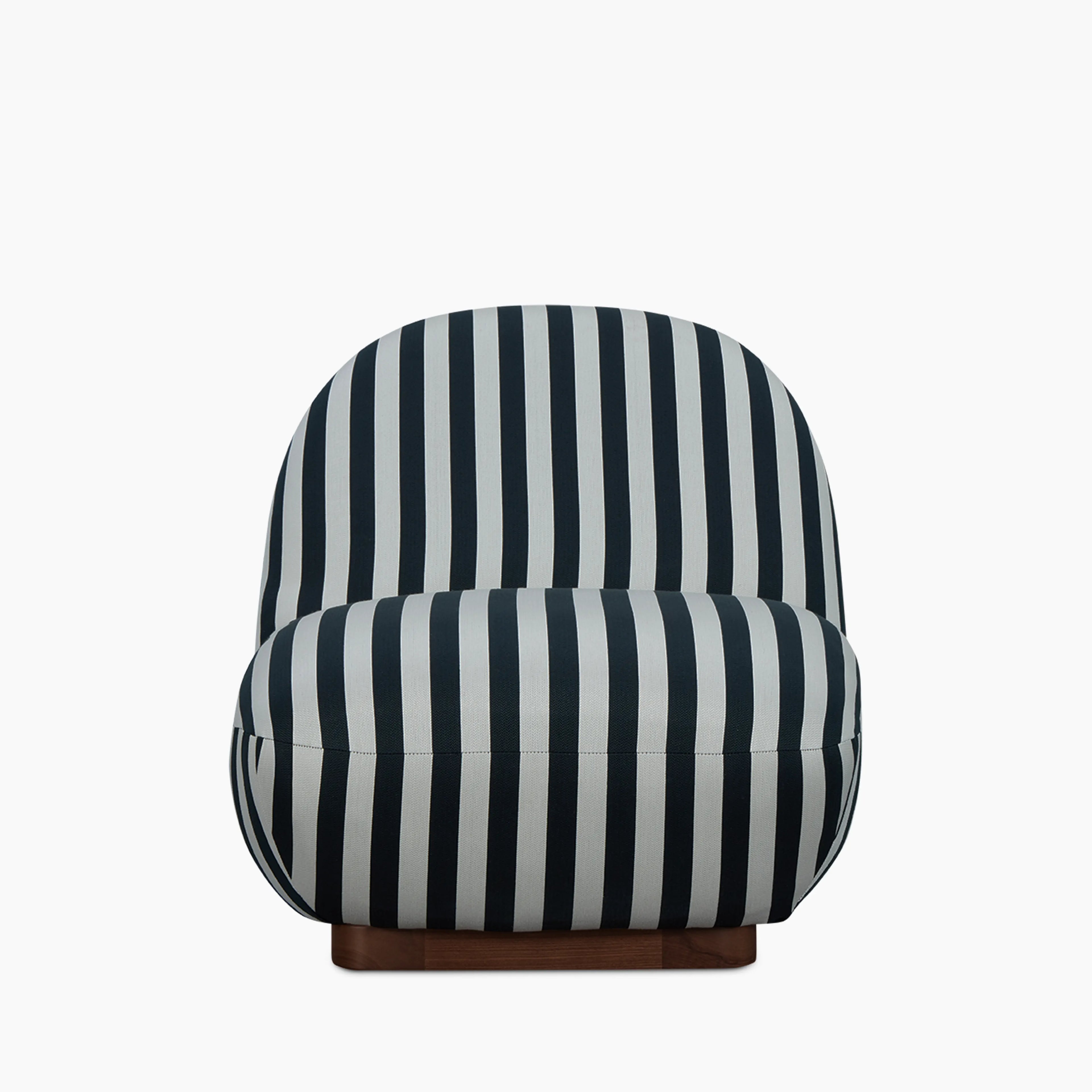 Erin Armchair | Striped Fabric & Walnut