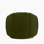 Ivy Swivel Armchair | Olive Green Sustainable Velvet & Walnut