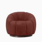 Ivy Swivel Armchair | Rust Red Sustainable Velvet & Walnut