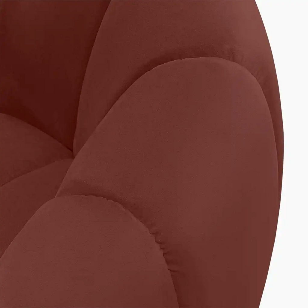 Ivy Swivel Armchair | Rust Red Sustainable Velvet & Walnut