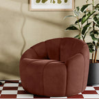 Ivy Swivel Armchair | Rust Red Sustainable Velvet & Walnut