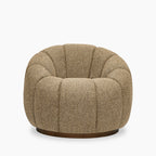 Ivy Swivel Armchair | Speckled Cappuccino Boucle & Walnut