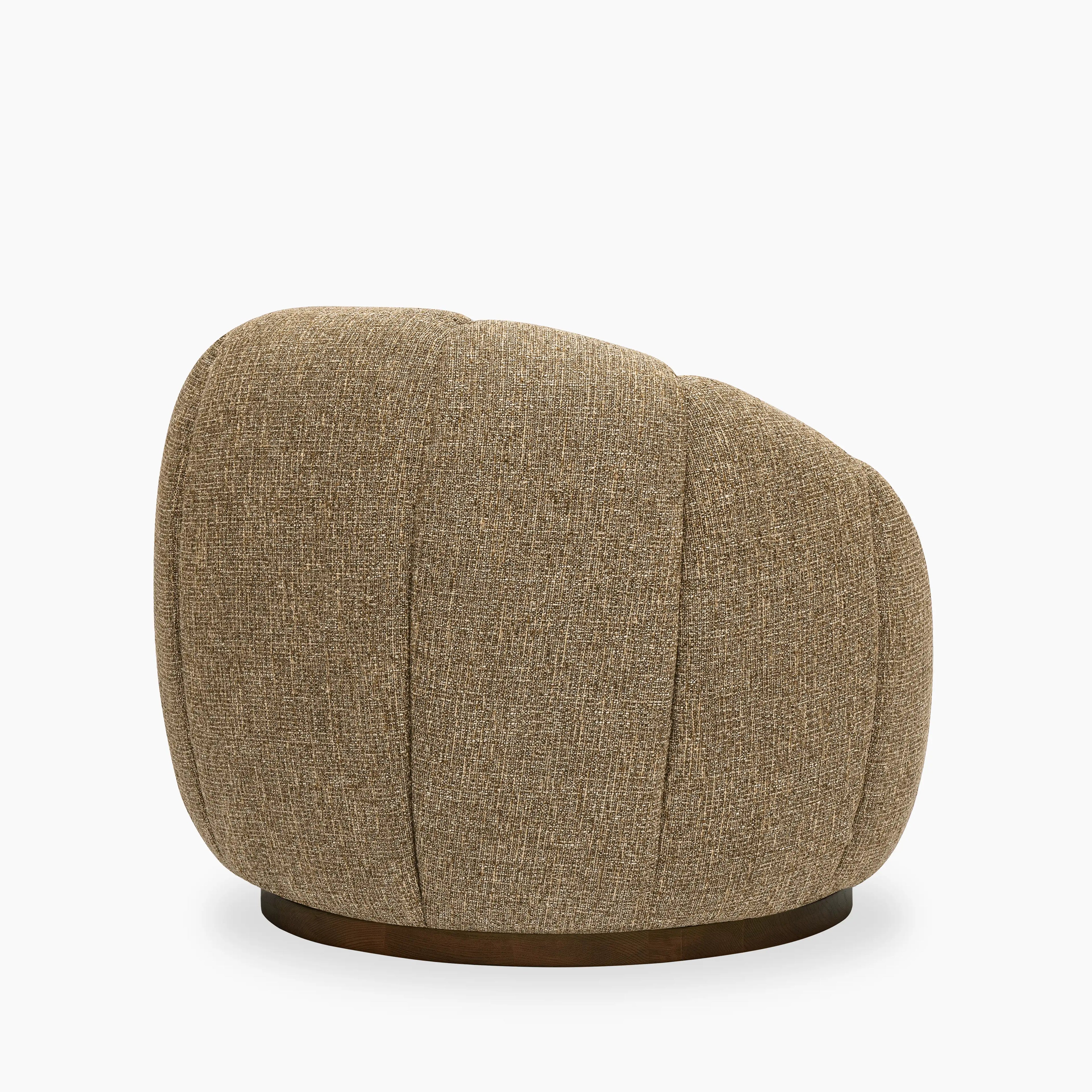 Ivy Swivel Armchair | Speckled Cappuccino Boucle & Walnut