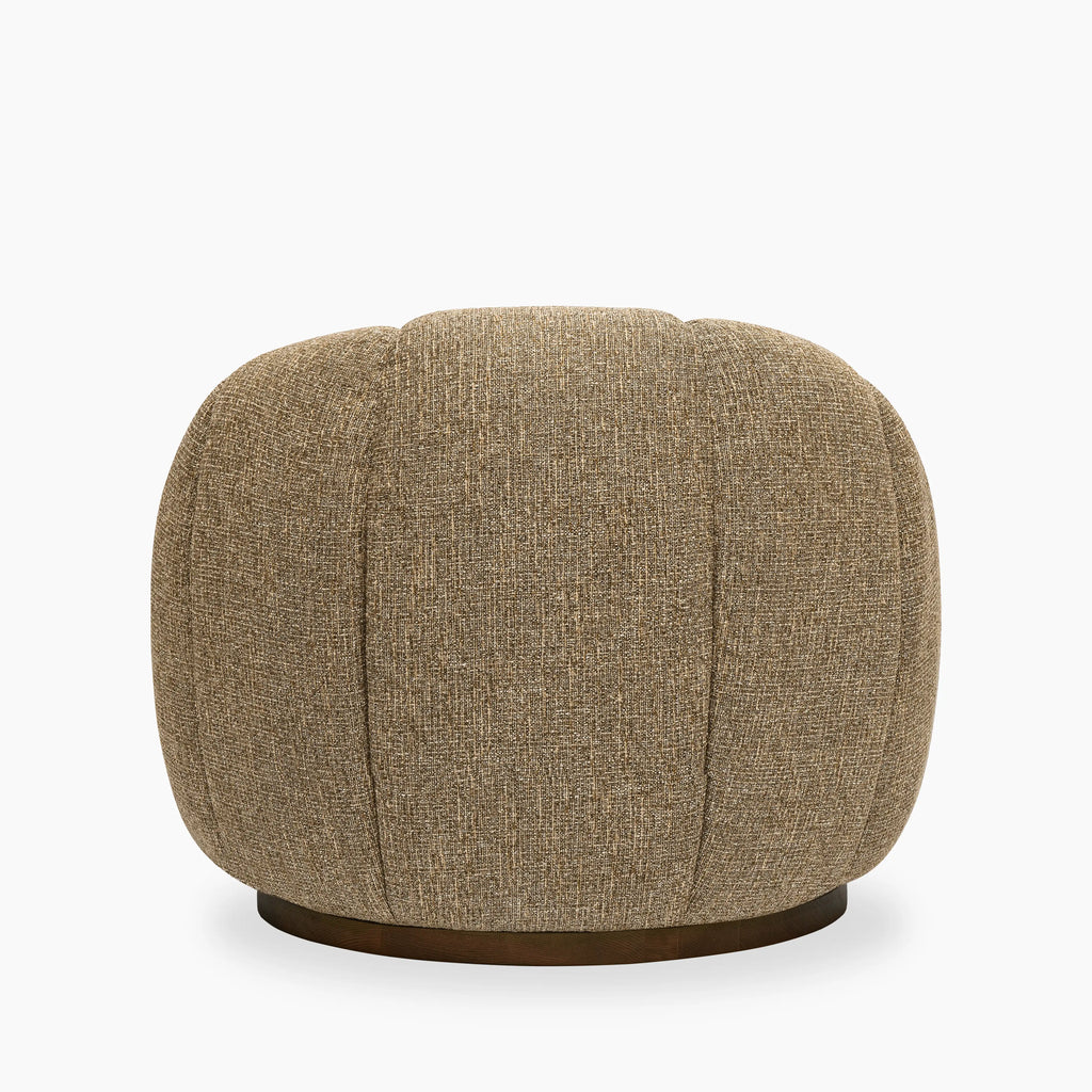 Ivy Swivel Armchair | Speckled Cappuccino Boucle & Walnut