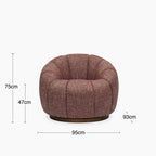 Ivy Swivel Armchair | Speckled Berry Red Boucle & Walnut