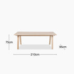 A Line 8-10 Seat Rectangle Wooden Extendable Dining Table | Oak