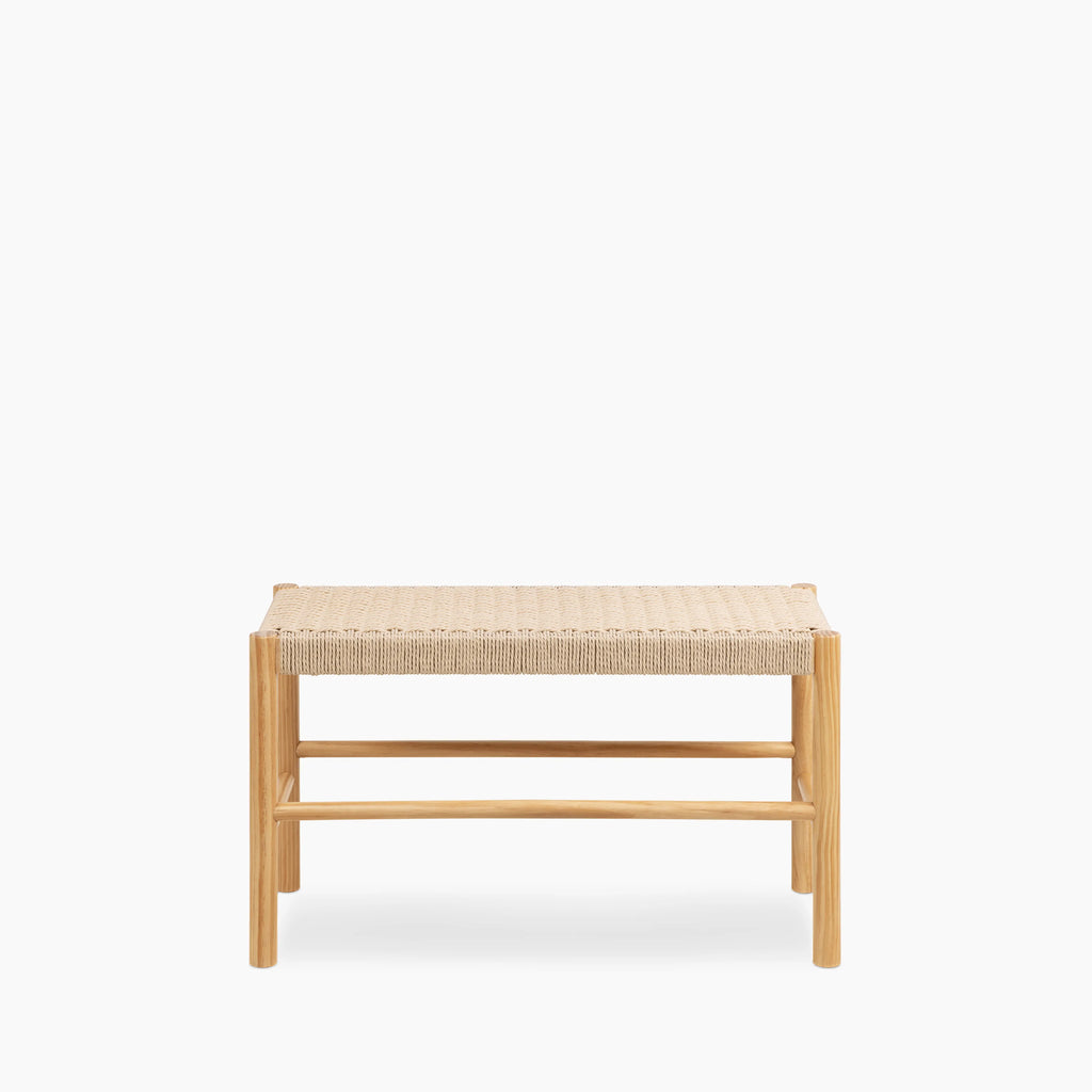 Alvin Wooden Bench | Natural Weave & Oak