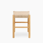 Alvin Wooden Low Stool | Natural Weave & Oak