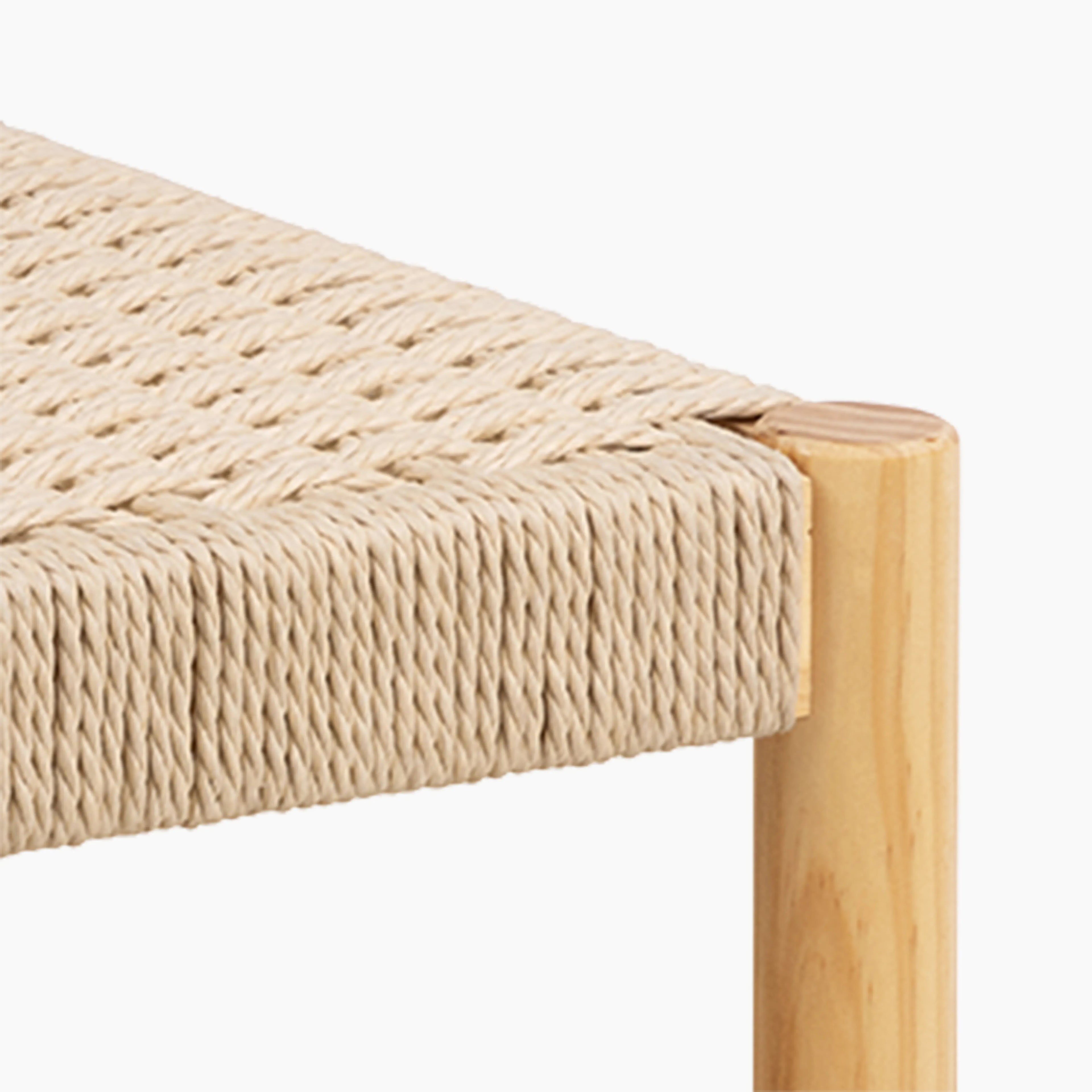Alvin Wooden Low Stool | Natural Weave & Oak