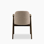 Leo Carver Dining Chair | Warm Mocha Fabric & Smoked Walnut