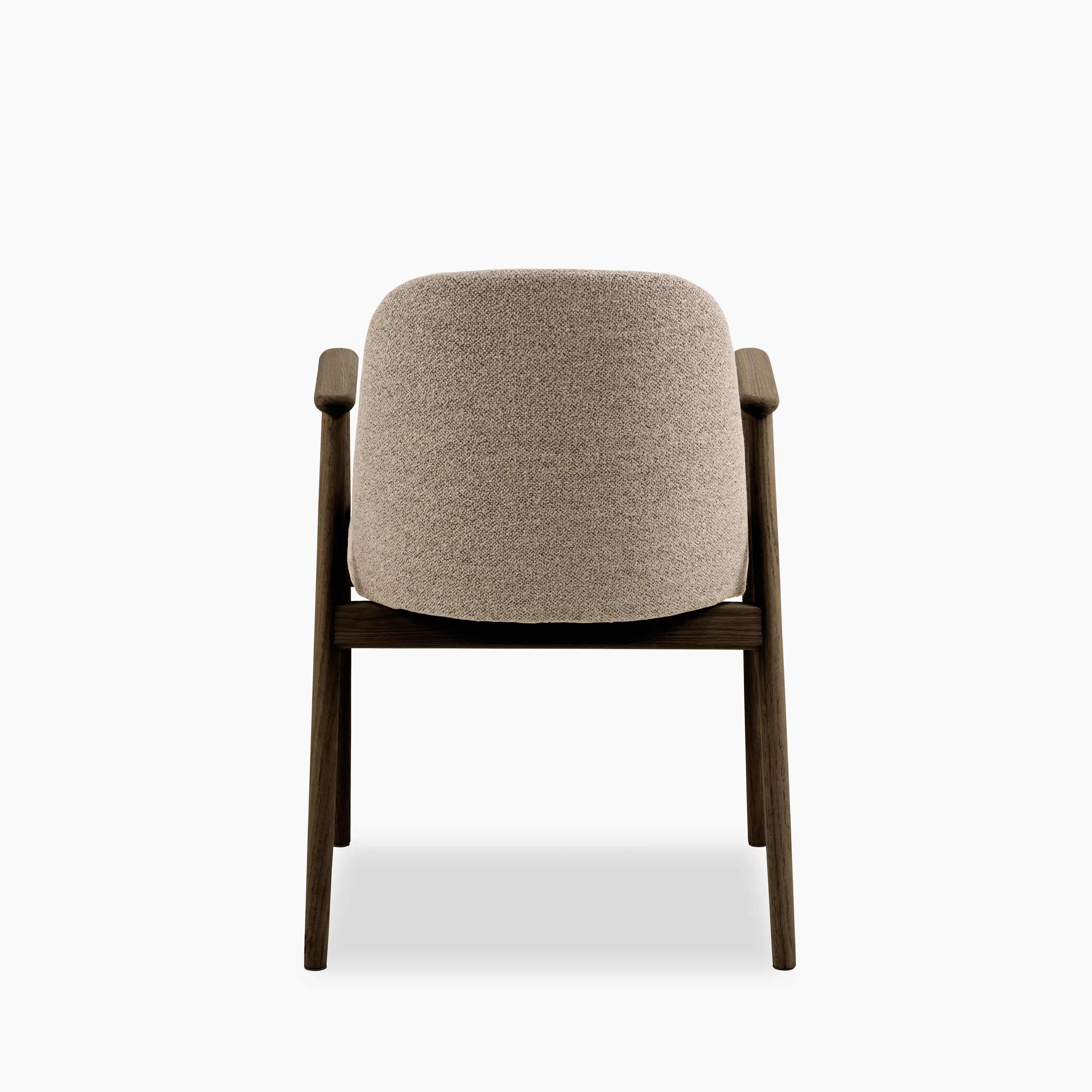 Leo Carver Dining Chair | Warm Mocha Fabric & Smoked Walnut