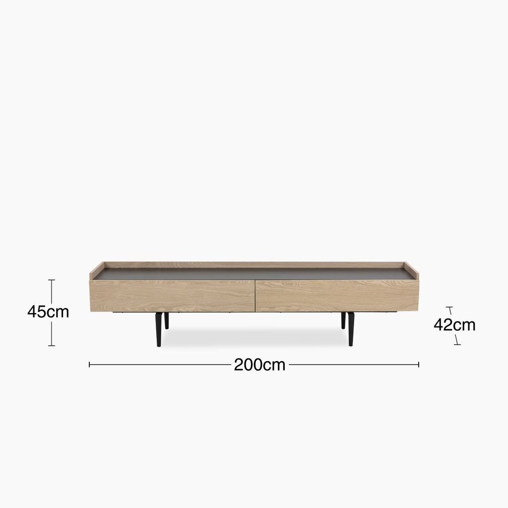 Connect Wooden TV Stand | Oak & Black