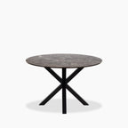 Heaven 4 Seat Round Dining Table | Brown Marble & Black