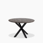 Heaven 4 Seat Round Dining Table | Brown Marble & Black