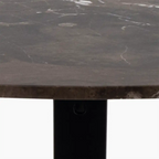 Heaven 4 Seat Round Dining Table | Brown Marble & Black