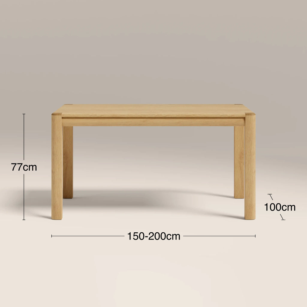 Avalon 6-8 Seat Rectangle Wooden Extendable Dining Table | Oak