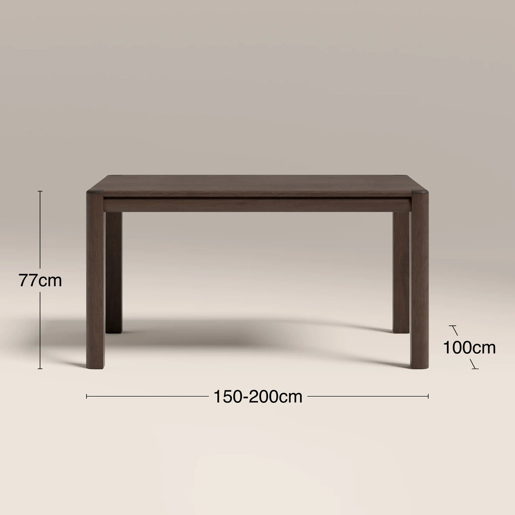 Avalon 6-8 Seat Rectangle Wooden Extendable Dining Table | Smoked Walnut
