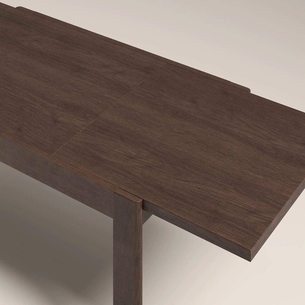Ceva 6-10 Seat Rectangle Wooden Extendable Dining Table | Smoked Walnut