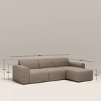 Celeste 3 Seater Left/Right Chaise Sofa | Ecru Boucle