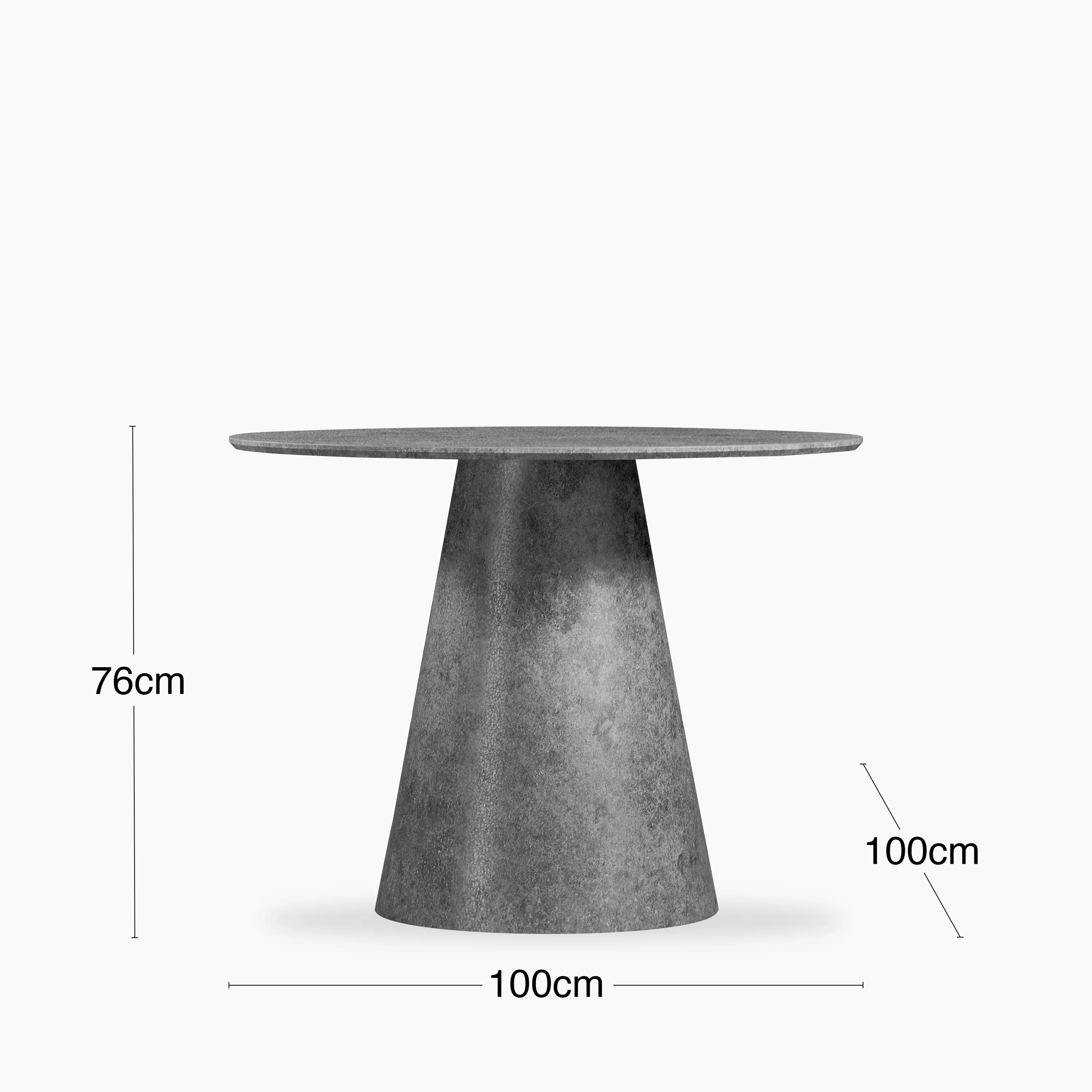 Finnley 4 Seat Round Dining Table | Concrete Grey Effect