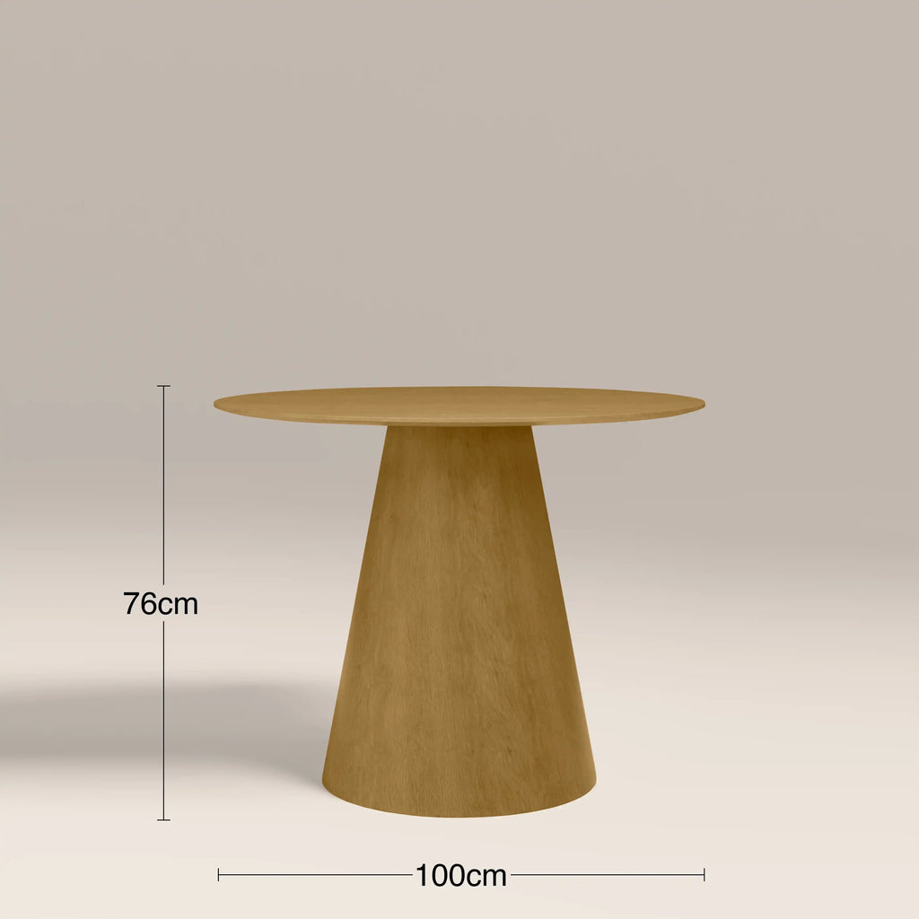 Finnley 4 Seat Round Wooden Dining Table | Oak