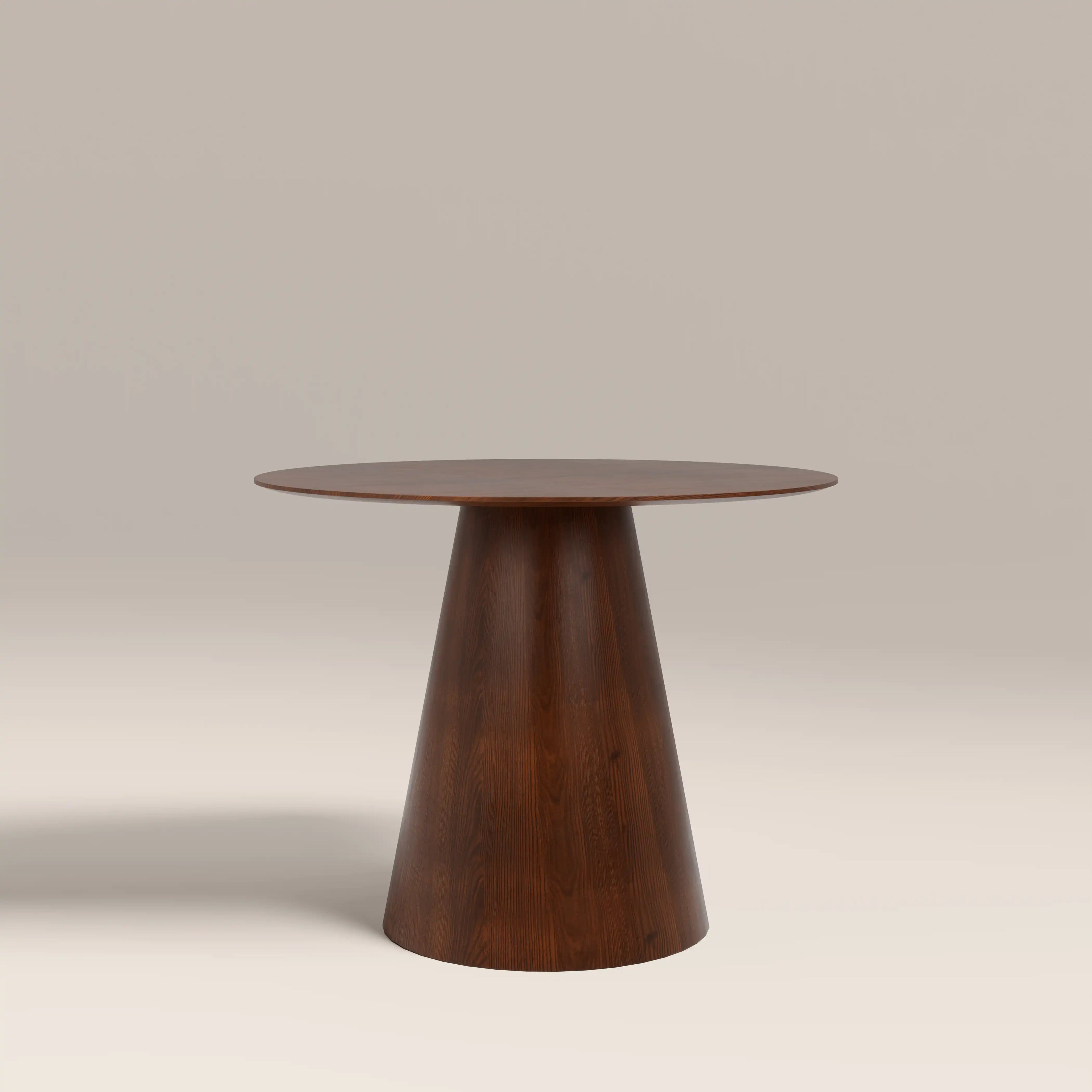Finnley 4 Seat Round Wooden Dining Table | Walnut
