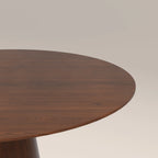 Finnley 4 Seat Round Wooden Dining Table | Walnut
