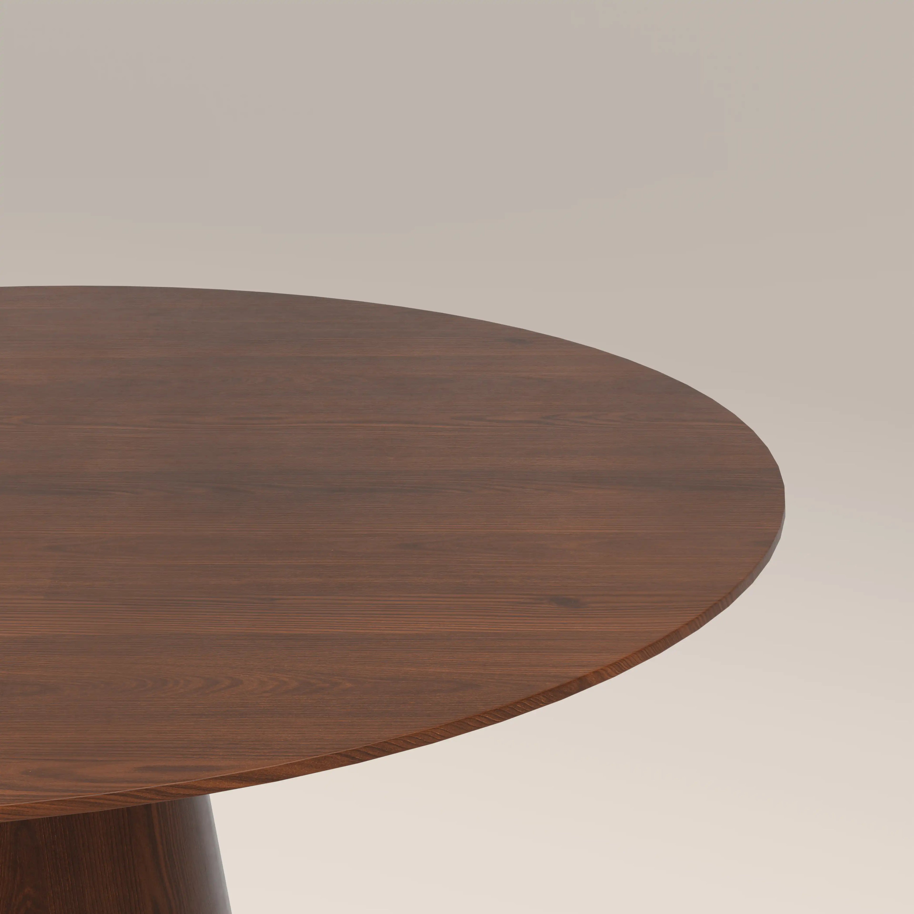 Finnley 4 Seat Round Wooden Dining Table | Walnut