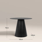 Finnley 4 Seat Round Wooden Dining Table | Black
