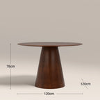 Finnley Large 4 Seat Round Wooden Dining Table | Walnut