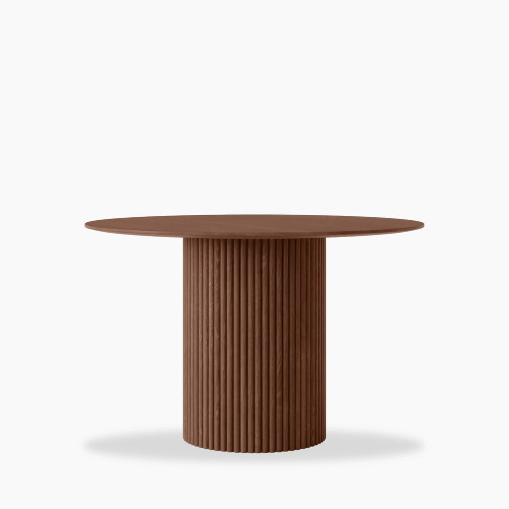 Marcel 4 Seat Round Wooden Dining Table | Walnut