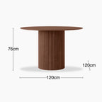 Marcel 4 Seat Round Wooden Dining Table | Walnut