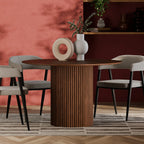 Marcel 4 Seat Round Wooden Dining Table | Walnut