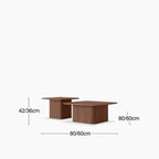 Emery Set of 2 Square Wooden Coffee Tables | Walnut